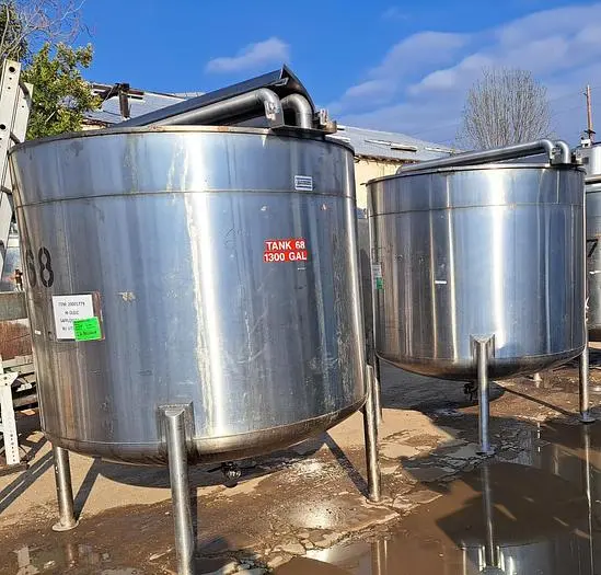 Tank, 1,300 Gallon, 316 Stainless Steel, Dish Bottom, JV Northwest, #5991311