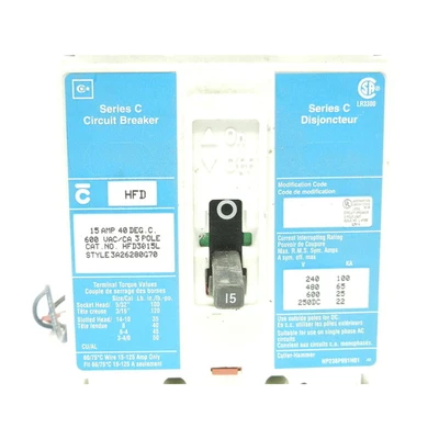 Cutler Hammer 3 Pole 15Amp Breaker