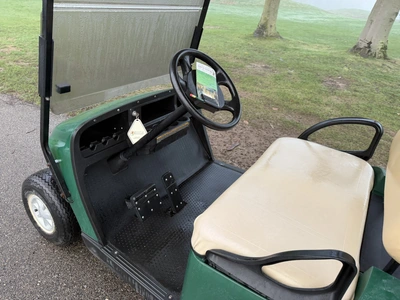 (1) 2015 E-Z-Go golf cart with a Kawasaki gas engine, includes canopy, ball cover, club cover, fold-...