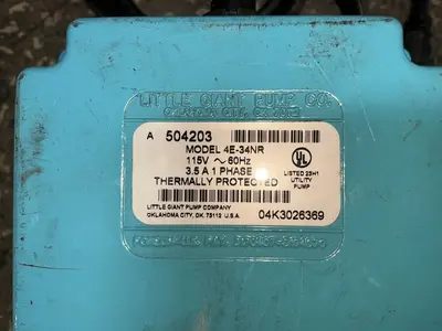 Used LITTLE GIANT PUMP 4E34NR Pumps Ohio US | HGR 24 #1513569