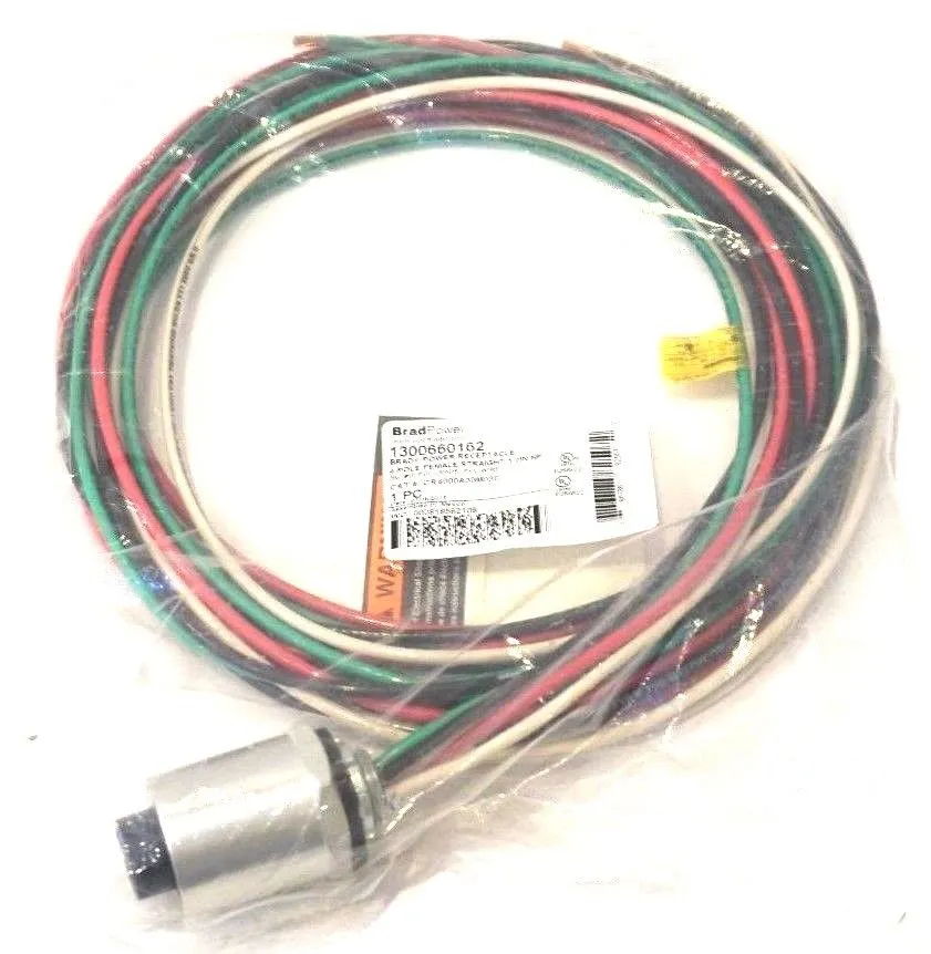NEW BRAD CONNECTIVITY 1300660162 POWER RECEPTACLE 4-POLE FEMALE 1/2" PVC WIRE