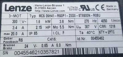 USED LENZE MCS 09F38-RS0P1-B14N-ST5S00N-R0SU