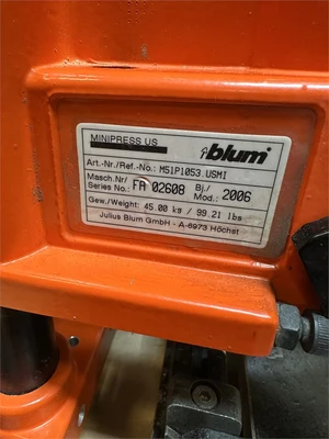 Used 2006 BLUM MINIPRESS Flexible Drilling and Inserting Machines California US | MachineryMax #1320526