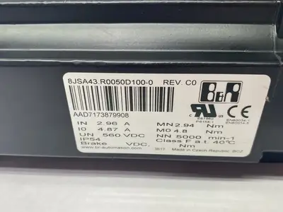 Used B&R Industrial Automation Synchronous AC Servo Motor 3-Phase V4.0 DT Upgrade Servo Motors Michigan US | Maverick Industrial Sales #1389871