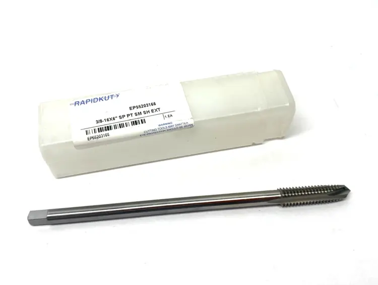Used RAPIDKUT SPIRAL POINT EXTENSION PLUG TAP 3/8-16X6" SP PT SM SH EXT Taps & Dies Michigan US | Maverick Industrial Sales #1091343