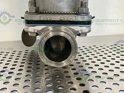 USED ITT PURE-FLO AP1509  STAINLESS STEEL DIAPHRAGM VALVE W/ 1 1/2" SANITARY FIT