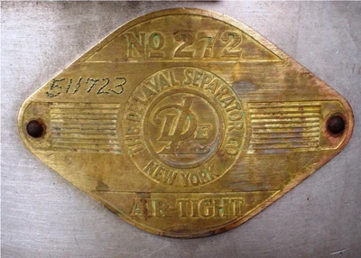 (2) De Laval 272 cold milk separators, nickel alloy.