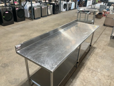 Used SAUBER SELECT PA7396 STAINLESS STEEL COMMERCIAL WORK TABLE 96” Food Prep Tables Michigan US | Miedema Asset Management Group #1580133
