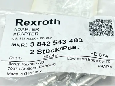 3842543483 | Bosch Rexroth  Adapter Set CS: SET AS2/C-100,-250 - New