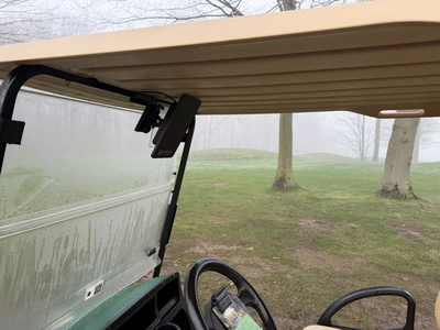 (1) 2017 E-Z-Go golf cart with a Kawasaki gas engine, model 625111G01, includes canopy, ball cover, ...