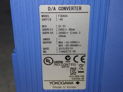 New | in-Stock 2013 YOKOGAWA F3DA04 Electrical Controls | HGR 24 #747663