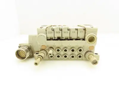 SMC VVQ2000-10A-1 VQ2401-51 Pneumatic Solenoid Valve 5-Station Manifold Block