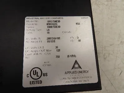 Applied Energy SA4533 WorkHorse Battery Charger Cover Panel Circuit Board