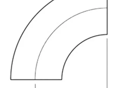BW-200-90 2" OD Butt Weld Vacuum 90° Elbow SS Tumble Finish A = 3" Lot of 8