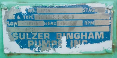 USED SULZER BINGHAM 12X12X15.5 MSD-D