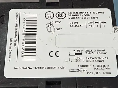 Siemens Sirius 3RH2262-1BB40 Circuit Breaker loc4A13