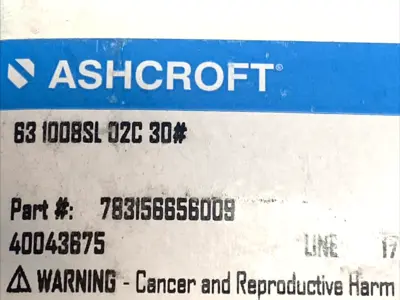 New | in-Stock Ashcroft Pressure Gauge 0-30 PSI Stainless 1/4" NPT Lower Test Equipment - Other Michigan US | Maverick Industrial Sales #1395262