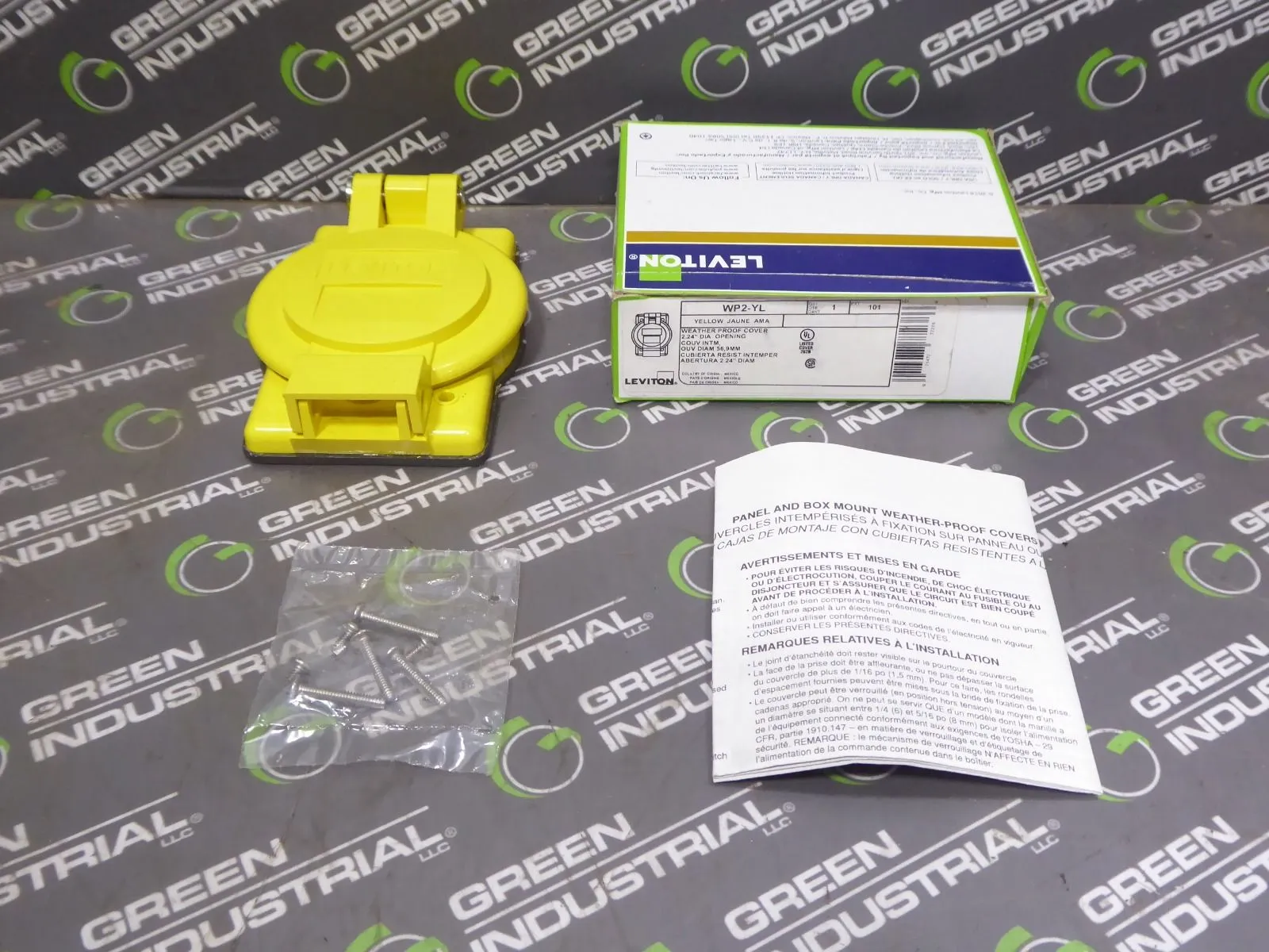 Leviton WP2-YL 2.24" 1-Gang Yellow Weatherproof Outlet Cover New NIB