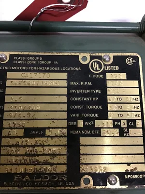 USED BALDOR ELECTRIC CA17170