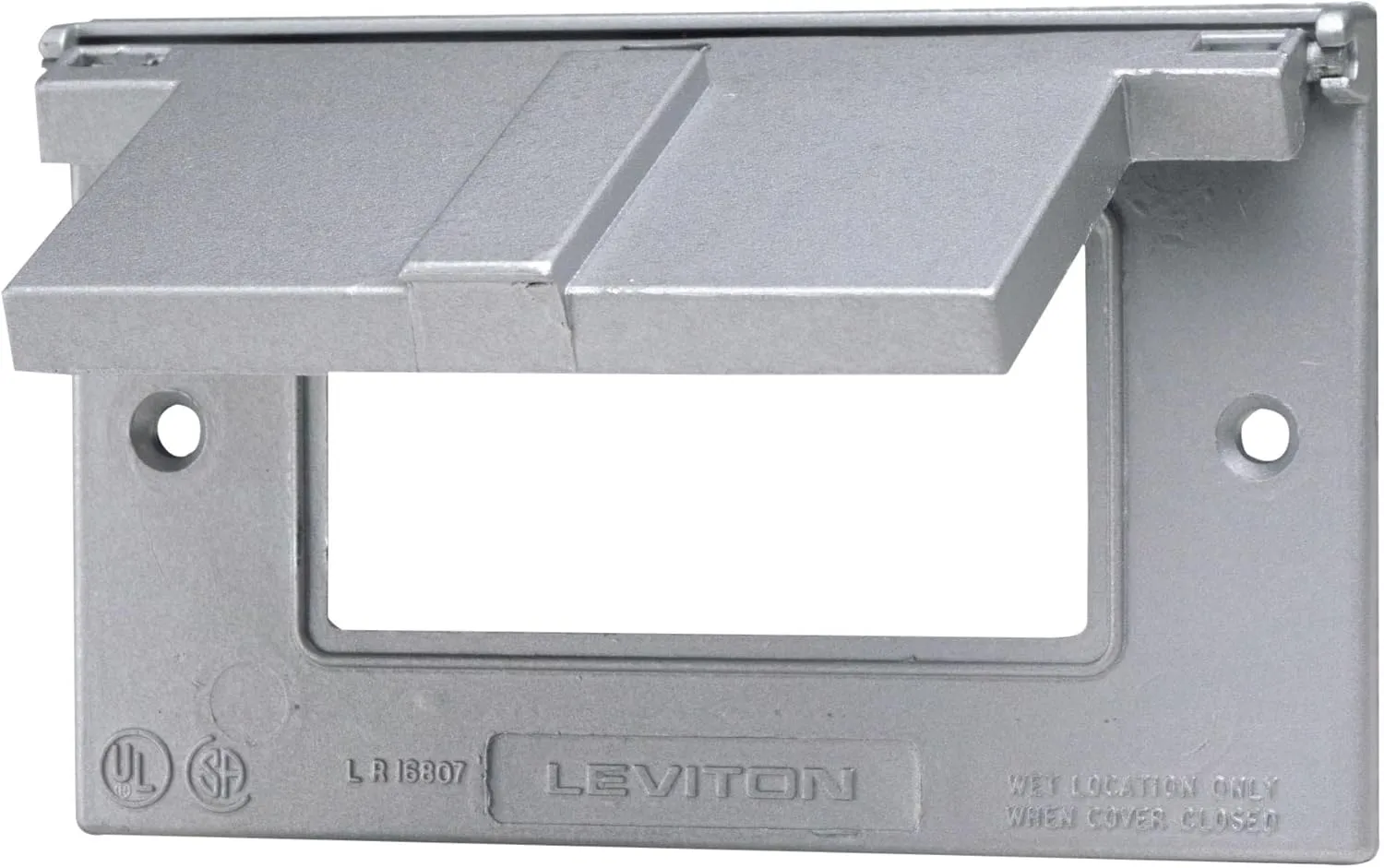 Leviton Weather-Resistant Decora Cover Die-Cast Zinc Horizontal Gray
