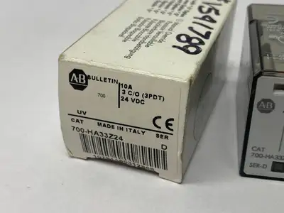 USED ALLEN-BRADLEY SER. D DIRECT PLUG-IN RELAY 10A 3 C/O 24VDC