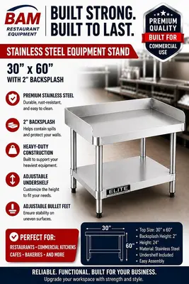 30"x 60" Stainless Steel Equipment Stand with Galvanized Undershelf
