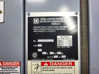 USED SQUARE D MODEL 6