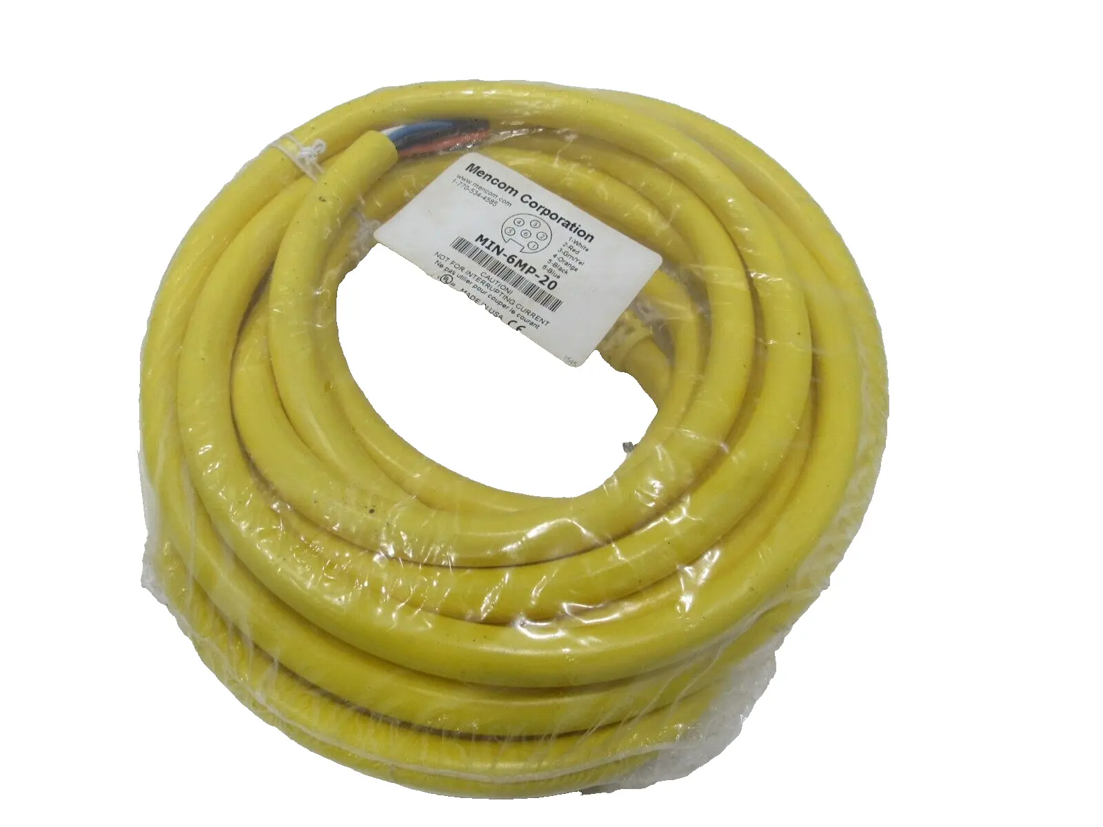 NEW MENCOM CORP. MIN-6MP-20 PVC CORDSET MIN6MP20