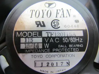 Toyo Fan TF120115A Cooling Fan Tube Axial 115VAC