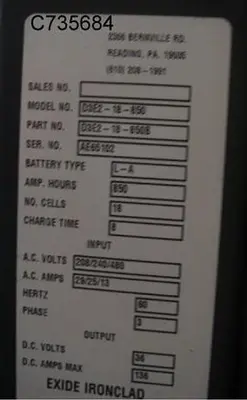 Charger, Battery, 18 Cell Batteries, Depth #C735684