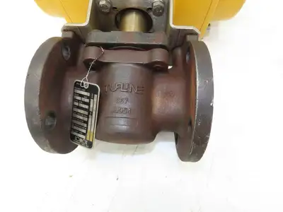 Tufline 2" Flanged Plug Valve w/Emerson Pneumatic Actuator Valvetop Positioner