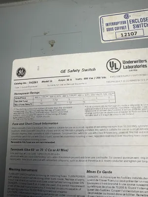 Used GENERAL ELECTRIC TH3361 Safety Products (Other) South Carolina US | ESS Industrial Equipment Sales #1425713