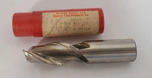 Quinco Tool Products 2 Flutes HSS High Speed End Mill A-28 7/8 x 1-7/8 4-1/8 OAL