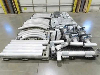Nucon 3.5" Pipe Pneumatic Dry Material Conveying 90°Elbows Morris Couplings 4"OD