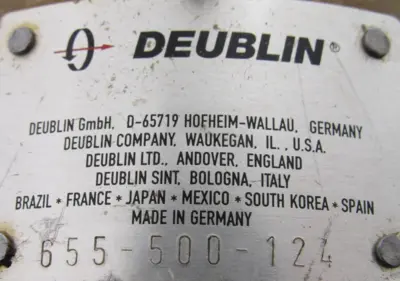 USED DEUBLIN 655-500-124 ROTARY UNION 655500124