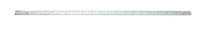 Mitutoyo 20" Semi-Flexible Rule (1/16, 1/32, 1/64", 1mm, 0.5mm), 5/8" Wide, Satin Chrome, Engraved Front Side Only