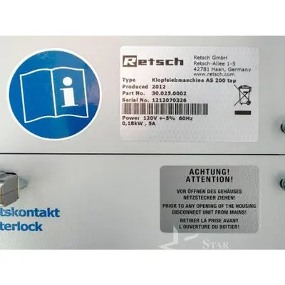 Used 2012 RETSCH AS200 Miscellaneous Testers California US | Star Industries #1250135