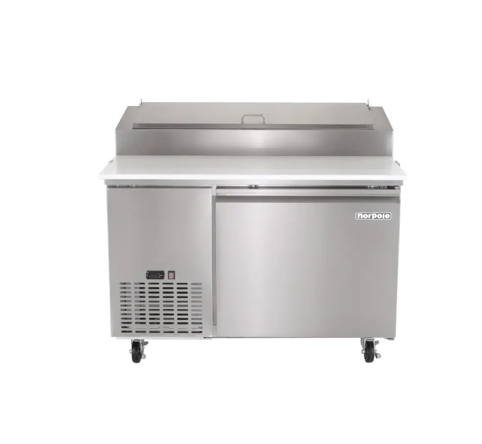 Magic Chef 13.8 CU. FT. SINGLE DOOR COMMERCIAL PIZZA PREP FREEZERLESS REFRIGERATOR IN STAINLESS STEEL