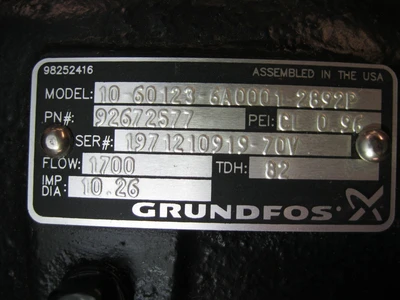 NEW Grundfos 10-60123-6A0001-2892P