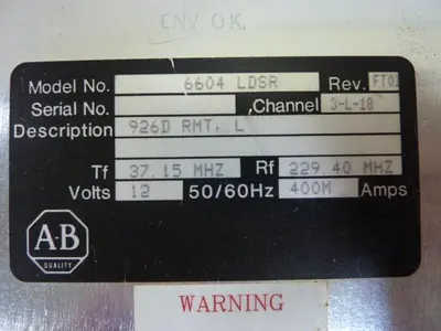 USED ALLEN BRADLEY 6604 LDSR