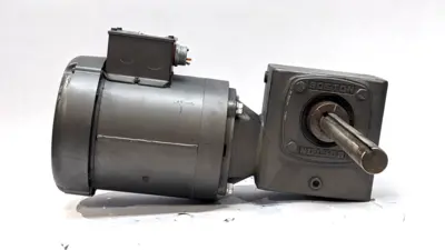 110047.00,HF72150KB5HP16 | Leeson 110047.00 Electric Motor w/ Boston Gear HF721-50K-B5-HP-16 Speed Reducer - Used