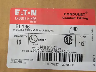 New | in-Stock CROUSE-HINDS EL196 Cable & Wire British Columbia CA | Lenmark #247333