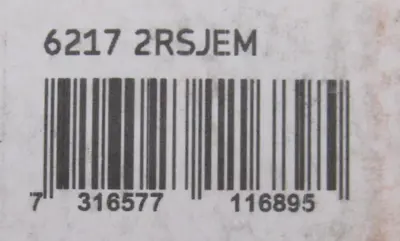 NEW SKF 6217-2RSJEM BALL BEARING 85MM 62172RSJEM
