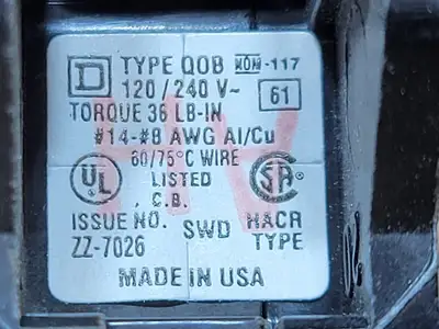 USED SQUARE D QOB115