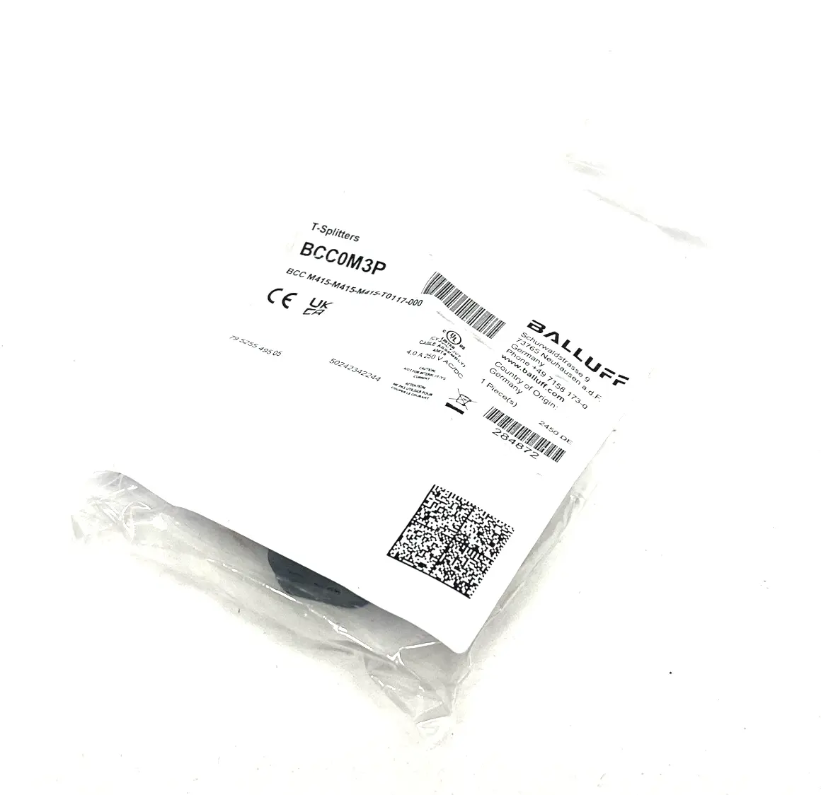 New | in-Stock Balluff Cable Tee A-Coded M12 5-Pin BCC M415-M415-M415-T0117-000 Cable & Wire Michigan US | Maverick Industrial Sales #1401908