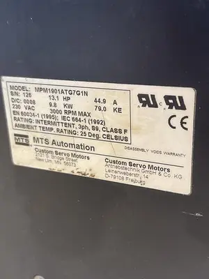 Used MTS MTS MPM190ATG7G1N Misc Electrical & Power Parts | ND Industrial Surplus #1214895
