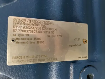 NEW Sew-Eurodrive KT97AM254/256DRN160L4 Worm Gear Drive / Speed Reducer 22.37:1