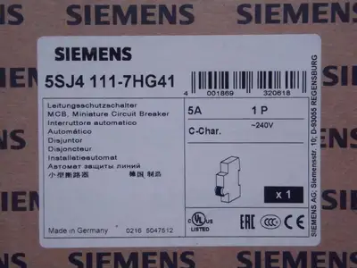 USED SIEMENS MCB UL489 1-POLE 5A C-TRIP TYPE HSJ