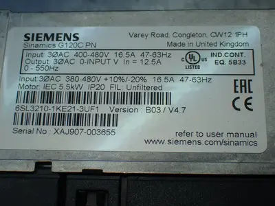 USED SIEMENS 6SL32101KE213UF1