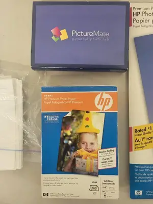 Lot of HP and Epson Photo Paper Packs and PictureMate Accessories